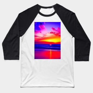 EYECATCHING OCEAN SUNSET PURPLE HUED Baseball T-Shirt